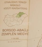 1987 Borsod-Abaúj-Zemplén megye úthálózati térképe, kiadja a Miskolci Közúti Igazgatóság, 1 : 150.00...
