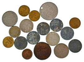 Románia 1867-1955. 5b-500L (18db) gyenge állapotú és/vagy sérült, rongált érmékből álló tétel, közte 1942. 200L Ag "I. Mihály" (2x) + 1944. 500L Ag "I. Mihály" T:VG,G Romania 1867-1955. 5 Bani - 500 Lei (18pcs) coin lot with weak and/or damaged coins, within 1942. 200 Lei Ag "Mihai I" (2x) + 1944. 500 Lei Ag "Mihai I" C:VG,G