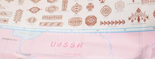 1990 Adil Besim Orient Teppich Karte, keleti szőnyegek fajtáit és mintáit bemutató Közel-Kelet térké...