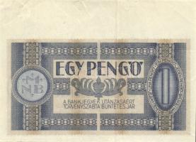 1938. 1P 16mm felső ívszéllel, nyomdai töréssel T:II