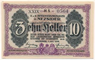 1916. Nezsider / Hadifogolytábor 10f "MS", római sorozat és arab sorszám "XXIX 0564&q...