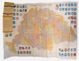 A Magyar Szent Korona országai 1914-ben, modern térkép, 86x119 cm