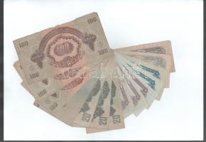 1944. 1P (2xklf: függőleges és vízszintes alapnyomattal) + 2P (2x) + 5P (3x) + 20P (3x) + 50P + 100P...