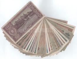 Vegyes, 31db-os magyar Pengő bankjegytétel T:F,VG