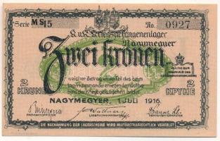 1916. Nagymegyer / Hadifogolytábor 2K "MS 15 0927" T:UNC
1916. Hungary / Nagymegyer / POW...