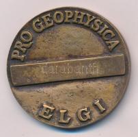 1997 k. "Pro Geophysica Emlékérem" kétoldalas, öntött bronz érdemérem gravírozás nélkül. &...