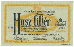 1916. Nagymegyer / Hadifogolytábor 20f "MS 34 0368" T:UNC 1916. Hungary / Nagymegyer / POW Camp 20 Heller "MS 34 0368" C:UNC