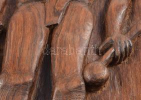 Faragott afrikai falidísz, 43x20 cm