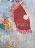 Gerzson Pál (1931-2008): Szigligeti táj, 1989. Tempera, papír, jelzés nélkül, jobb felső sarkában Ge...