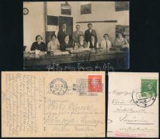 cca 1932 Somorjai (Felvidék) helytörténethez Vörös Edit tanárnő (Polgári Iskola?) és a tanári kar fotója, mellékelve apja, Vörös Vince igazgató-főmérnöknek, a helyi levente egylet elnöknek írt levéllel, melyben gratulálnak lánya levizsgázásához