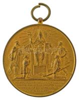 Vatikán 1902. XIII. Leó pontifikátusának 25. évében készült aranyozott bronz emlékérem, szalag nélkü...