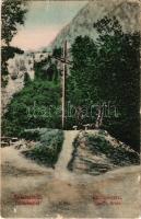 1910 Herkulesfürdő, Baile Herculane; Gizella kereszt. Deixner Fanny kiadása / Gisella-Kreuz / cross, monument (r)