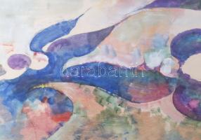 Gerzson Pál (1931-2008): Szigligeti táj, 1991. Akvarell, papír, jelezve jobbra lent. 41×60 cm. Lap p...