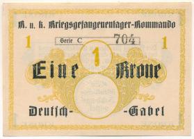 1914-1918 k. Osztrák-Magyar Monarchia / Deutsch Gabel (Jablonné v Podjestsdí) Hadifogolytábor 1K "C 704" szárazpecséttel T:AU 1914-1918 k. Austro-Hungarian Monarchy / Deutsch Gabel (Jablonné v Podjestsdí) POW camp 1 Krone "C 704" with embossed stamp C:AU