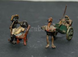 Bronz afrikai figurák, festettek 2db