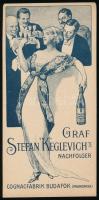 cca 1915 Graf Stefan Keglevich utódja konyakgyár Budafok szecessziós számolócédula