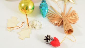 16 darab retro karácsonyfadísz