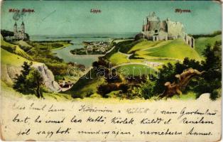 1912 Lippa, Lipova; Máriaradna, Solymos vár / castle ruins (kopott sarkak / worn corners)
