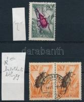 1954 Rovarok 30f és 80f apró lemezhibával