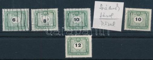 1953 50 éves a magyar portóbélyeg 4 db bélyeg elcsúszott értékszámmal