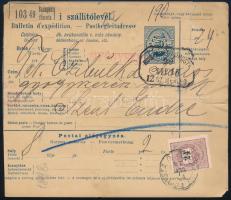 1899 Szállítólevél 24kr bérmentesítéssel (szakadás / torn)