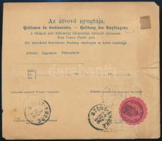 1899 Szállítólevél 24kr bérmentesítéssel (szakadás / torn)