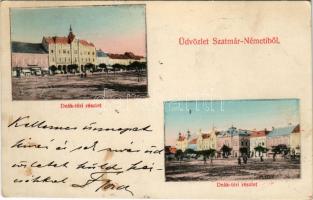 1914 Szatmárnémeti, Szatmár, Satu Mare; Deák téri részletek, üzletek. Weisz Zoltán kiadása / square, shops (fl)