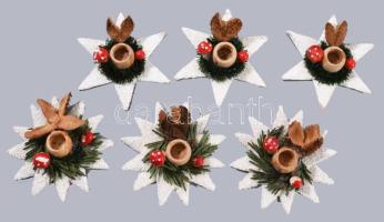 6 darab karácsonyi gyertyatartó