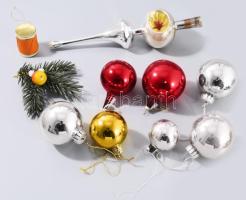 10 darab retro karácsonyfadísz.
