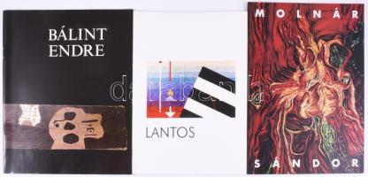5 darab kiállítási katalógus, Molnár Sándor, Gyulai Líviusz, Losonczy Tamás, Lantos Ferenc, Bálint Endre.