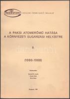 A paksi atomerőmű hatása a környezeti sugárzási helyzetre II. (1986-1988.) Szerk.: Sztanyik B. László, Kanyár Béla, Rósa Géza. Bp., 1989, PRODINFORM, III+108 p. Megjelent 200 példányban. Kiadói papírkötés.