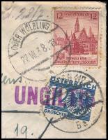 1938 Levél Ausztriából Deutsches Reich bélyeggel bérmentesítve, érvénytelenített osztrák és magyar p...