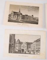 8 db osztrák helyszíneket ábrázoló metszet, klf. alkotók, jelzettek a metszeten, változó állapotban,...