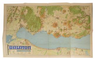 1939 Balaton, két részből álló térkép, kiadja a Keresztény Főiskolai Hallgatók "Centrum" F...