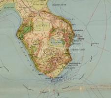 1939 Balaton, két részből álló térkép, kiadja a Keresztény Főiskolai Hallgatók "Centrum" F...