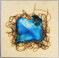 Krajtsovits Margit (1936): Vénusz születése Samottos kerámia falidísz, égetett magastüzü mázzal. Jelzett 29x29 cm