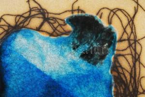 Krajtsovits Margit (1936): Vénusz születése Samottos kerámia falidísz, égetett magastüzü mázzal. Jel...