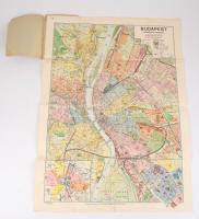 cca 1930 Kogutowicz Manó: Budapest székesfőváros kézitérképe, 1 : 25.000, Bp., Magyar Földrajzi Intézet R.T., sérülésekkel, ragasztott, 58x43 cm