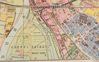 cca 1930 Kogutowicz Manó: Budapest székesfőváros kézitérképe, 1 : 25.000, Bp., Magyar Földrajzi Inté...