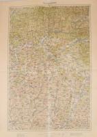 cca 1920-1930 Beszterce és környékének térképe, 1 : 200.000, M. Kir. Állami Térképészet, rajta ceruzás jelölésekkel, kisebb lapszéli sérülésekkel, 62x46 cm