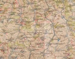 cca 1920-1930 Beszterce és környékének térképe, 1 : 200.000, M. Kir. Állami Térképészet, rajta ceruz...