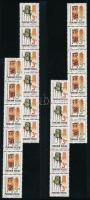1990 12 db Postatörténet sor függőleges 6-os csíkokban