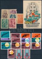 1942 Honvéd karácsony levélzáró sor és képeslap + 1988 MN levélzárók