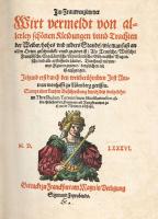 Amman, Jost:  Das Frauentrachtenbuch: Im Frauwenzimmer wirt vermeldt von allerley schönen Kleidungen unnd Trachten der Weiber, hohes und niders Stands. Als Teutsche, Welsche, Französische, Englische, Niederländische, Böhmische, Ungarische, und alle anstossende Länder. [Az 1586-ban kiadott illusztrált női viseletkatalógus hasonmása és kísérő tanulmánya.] [Lipcse] (Leipzig, 1971. Insel Verlag - Graphische Kunstanstalt H. F. Jütte und Druckwerstätten Stollberg). [240] p.; 30 + [2] p. Egyetlen hasonmás kiadás. Hasonmás kötetünk Jost Amman (1538-1591) német fametsző, rézmetsző, grafikus és könyvművész 1586-ban megjelent, kézzel színezett grafikákkal gazdagon illusztrált viseletkatalógusának reprodukciója. A közép-európai reneszánsz női viseleteket bemutató könyv német és latin változatban egyaránt megjelent. Több oldalán meglepően trágár versikékkel ellátott hasonmás kiadásunk eredetije páratlan művelődéstörténeti dokumentum, mivel társadalmi rétegtől függetlenül megpróbált minden fellelhető korabeli női viseletet bemutatni, a királynők viseletétől a polgár-, parasztnők, apácák és kurtizánok jellegzetes ruházatáig. A felvonultatott "divatkatalógus" főként a német női módit mutatja be, de találunk itt francia, angol, holland, itáliai, cseh és magyar kosztümöket is. Hasonmás kötetünk keletnémet könyvművészeti együttműködés eredményeként született: szerkesztői a műnek a Gothai Könyvtárban található latin nyelvű, színezett, illetve a lipcsei Deutschen Buch- und Schriftsmuseumban őrzött német nyelvű, színezetlen példányát használták fel. Hasonmás kiadványunk színezését a divatkiadványokra szakosodott "Verlag für dir Frau" kiadó színezőosztálya végezte. Hasonmás kiadványunk három változatban jelent meg, az eredeti kiadást leghívebben utánzó pergamenkötésben, valamint félbőr- és bőrkötésben. A külön kötetben megjelenő kísérő tanulmány Manfred Lemmer nyelvész munkája. Aranyozott gerincű kiadói bőrkötésben, illetve fűzve, feliratozott kiadói borítóban, közös, illusztrált kiadói kartontokban. Szép példány.