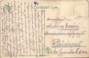 Brassó, Kronstadt, Brasov; pályaudvar, vasútállomás. Vasúti levelezőlapárusítás 90. sz. - 1916. / ra...