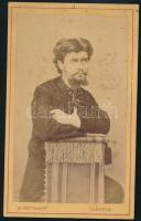 cca 1870 Férfi portréja, vizitkártya W. Rottmann csákovai (Ciacova) műterméből, kissé foltos, 10,5x6,5 cm (Ritka!)
