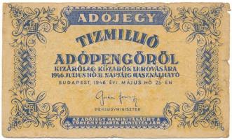1946. 10.000.000AP vízjeles papíronT:VG Adamo P54