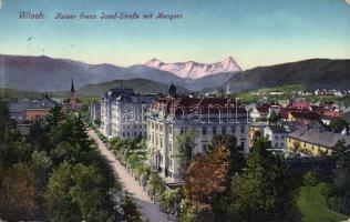 Villach Franz Joseph street with the Mangart
