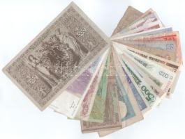 Vegyes 20db-os külföldi bankjegy tétel, közte Románia 1966. 100L, stb. T:AU-VG, közte egy G
Mixed 2...