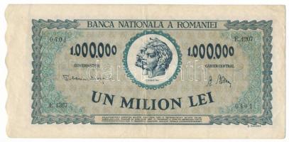 Románia 1947. 1.000.000L "E.1207 0401" T:F, szép papír Romania 1947. 1.000.000 Lei "E.1207 0401" C:F, fine paper Krause P#60a